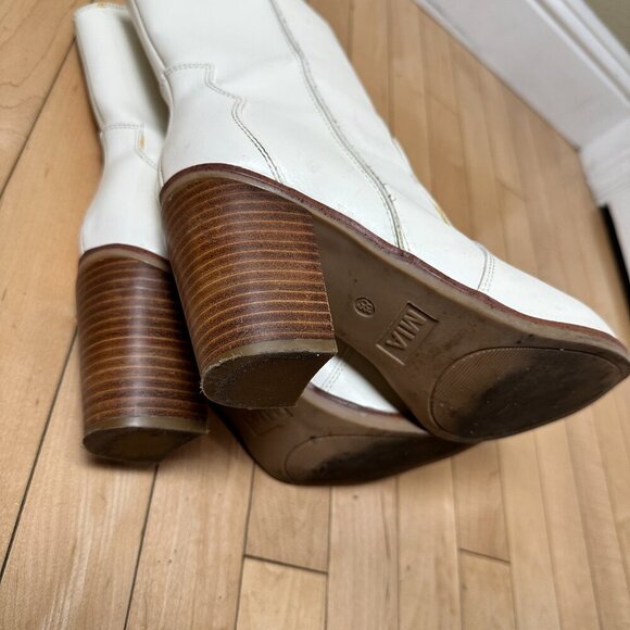 MIA Block Heel White Cowboy Western Boot Size 8.5 - Picture 9 of 12